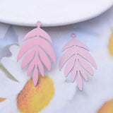 30pcs Violet Fluorescence Leave Charms for DIY Earrings