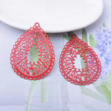 30pcs AB7042 Brass Silver Teardrop Charms Colorful Earring Findings