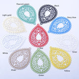 30pcs AB7042 Brass Silver Teardrop Charms Colorful Earring Findings