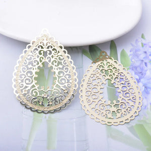 30pcs AB7042 Brass Silver Teardrop Charms Colorful Earring Findings