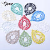 30pcs AB7042 Brass Silver Teardrop Charms Colorful Earring Findings