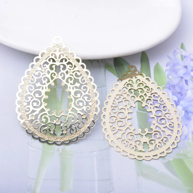 30pcs AB7042 Brass Silver Teardrop Charms Colorful Earring Findings
