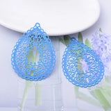 30pcs AB7042 Brass Silver Teardrop Charms Colorful Earring Findings