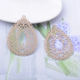 30pcs AB7042 Brass Silver Teardrop Charms Colorful Earring Findings