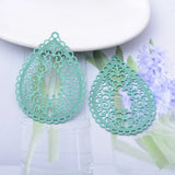 30pcs AB7042 Brass Silver Teardrop Charms Colorful Earring Findings