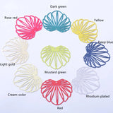 30pcs Rhodium Plated Flower Charms 35*32mm Cream Red Earring Findings