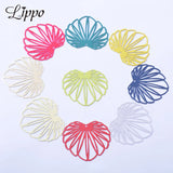 30pcs Rhodium Plated Flower Charms 35*32mm Cream Red Earring Findings