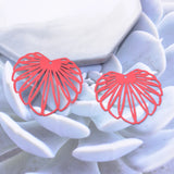 30pcs Rhodium Plated Flower Charms 35*32mm Cream Red Earring Findings