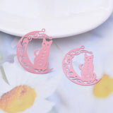 30pcs Brass Painted Moon and Cats Charms Earring Findings