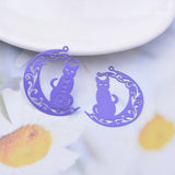 30pcs Brass Painted Moon and Cats Charms Earring Findings