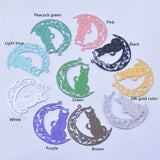 30pcs Brass Painted Moon and Cats Charms Earring Findings
