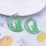 30pcs Brass Painted Moon and Cats Charms Earring Findings