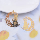 30pcs Brass Painted Moon and Cats Charms Earring Findings