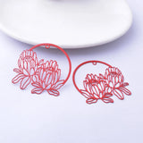 30pcs Brass King Protea Flowers Charms Pendant DIY Earring Findings
