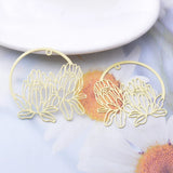 30pcs Brass King Protea Flowers Charms Pendant DIY Earring Findings