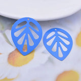 30pcs Colorful Leaf Charms Pendant Filigree Jewelry Earring Finding
