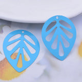 30pcs Colorful Leaf Charms Pendant Filigree Jewelry Earring Finding