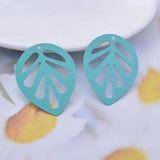30pcs Colorful Leaf Charms Pendant Filigree Jewelry Earring Finding