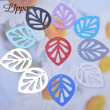 30pcs Colorful Leaf Charms Pendant Filigree Jewelry Earring Finding