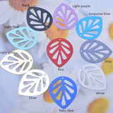 30pcs Colorful Leaf Charms Pendant Filigree Jewelry Earring Finding
