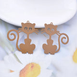 30pcs Filigree Cats Earring Charms Brass Pendant DIY Jewelry Making