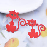 30pcs Filigree Cats Earring Charms Brass Pendant DIY Jewelry Making
