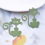 30pcs Filigree Cats Earring Charms Brass Pendant DIY Jewelry Making