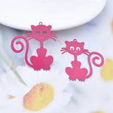 30pcs Filigree Cats Earring Charms Brass Pendant DIY Jewelry Making
