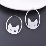 30pcs Cat Eyes Charms Earring Metal Brass Thin Pendant DIY Jewelry