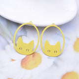 30pcs Cat Eyes Charms Earring Metal Brass Thin Pendant DIY Jewelry