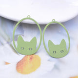 30pcs Cat Eyes Charms Earring Metal Brass Thin Pendant DIY Jewelry