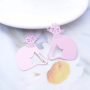 30pcs AD3518 Brass Cats Charms Stainless steel Cat Pendant