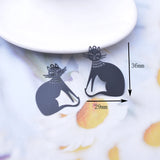 30pcs AD3518 Brass Cats Charms Stainless steel Cat Pendant