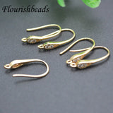 30pcs Zircon CZ Brass Bead Earrings Hooks