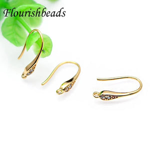 30pcs Zircon CZ Brass Bead Earrings Hooks