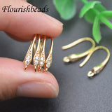 30pcs Zircon CZ Brass Bead Earrings Hooks