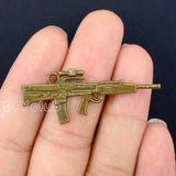 30pcs Antique Bronze Machine Gun Charm Pendant 45x18mm