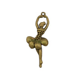 30pcs Antique Bronze Ballet Dancer Charms Pendant 51x20mm