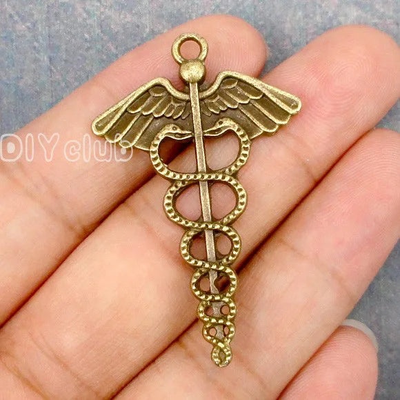 30pcs Antique Bronze Medical Symbol Charms Pendant 49x31mm