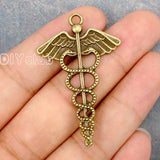 30pcs Antique Bronze Medical Symbol Charms Pendant 49x31mm