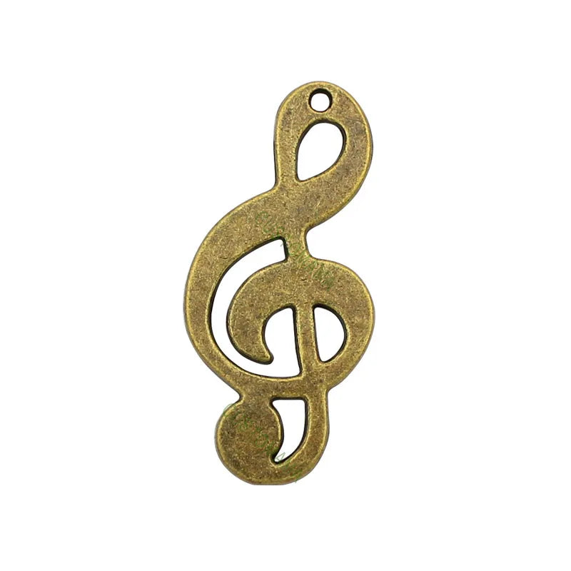 30pcs Antique Bronze Large Treble Clef Charms 37x17mm