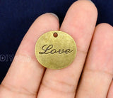 30pcs Antique Bronze Love Charms Pendant for Jewelry Making