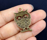 30pcs Antique Bronze Owl Charms Pendant 34x22mm DIY Supplies