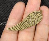 30pcs Antique Bronze Angel Wing Charms Pendant 48x15mm