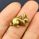 30pcs Antique Bronze 3D Rabbit Charms Pendant DIY Bracelet Necklace 20x14x6mm