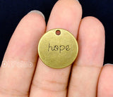 30pcs Antique Bronze Hope Charm Pendants 20mm