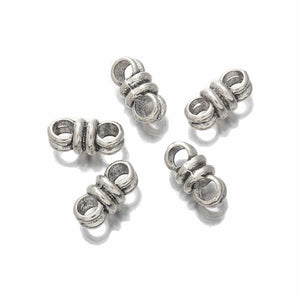 30pcs Antique Double Hole Spacer Beads for DIY Leather Cords Bracelet