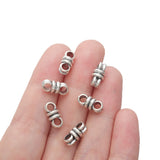 30pcs Antique Double Hole Spacer Beads for DIY Leather Cords Bracelet
