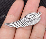 30pcs Silver Angel Wing Charms Pendant 48x15mm