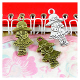 30pcs Antique Silver Bronze Girl Charms Pendants Jewelry Making DIY Craft